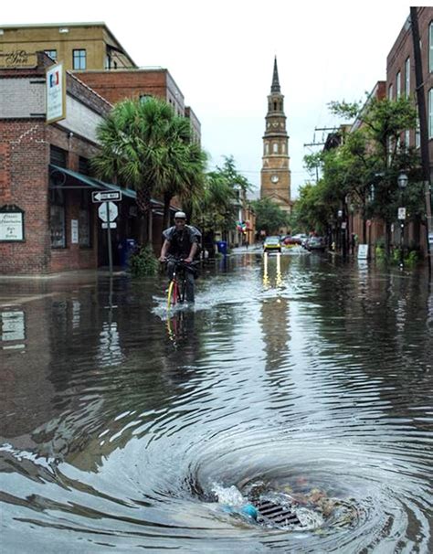 Charleston flooding - 80 Broad Street. Charleston, South Carolina 29401-0304. Why does it seem like Charleston always floods when it rains? This page provides a straight-forward, non-technical explanantion for the drainage challenges the City of Charleston faces and what we are doing to solve them.